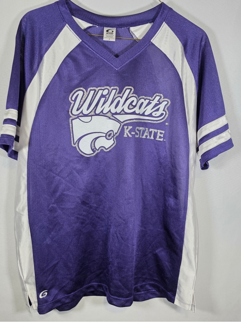 Women's Purple and White Wildcats Jersey Top - K-State Size Large